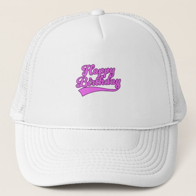 Casquette Joyeux Anniversaire police vintage (Devant)