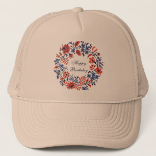 Casquette Joyeux cycle des fleurs d'anniversaire