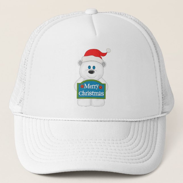 Casquette Joyeux dessin de l'ours en peluche Noël (Devant)