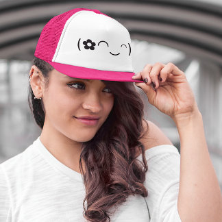 Casquette Joyeux Emoticon de Fleur Souriante