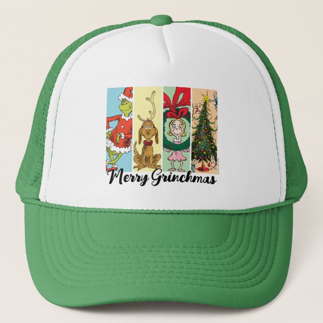 Casquette Joyeux Grinchmas Collage de Fêtes (Devant)