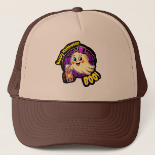 Casquette Joyeux Halloween BOO! Joli fantôme rétro avec lant