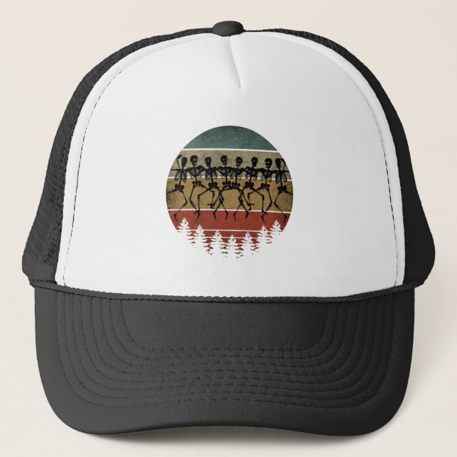 CASQUETTE JOYEUX HALLOWEEN DANSE DE SQUELETTE (Devant)