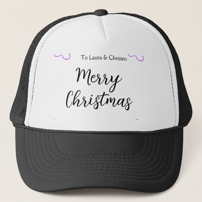 Casquette Joyeux Noël ajouter le nom texte personnalisé cade (Devant)