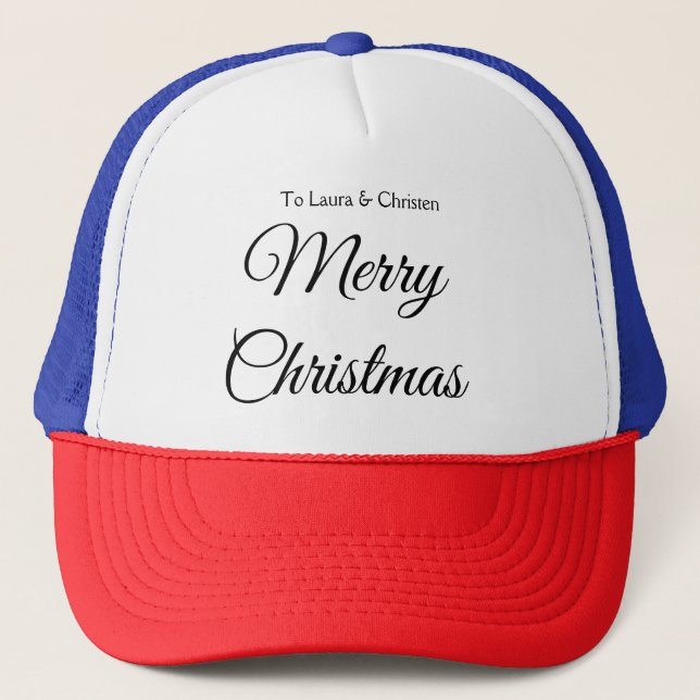 Casquette Joyeux Noël ajouter le nom texte personnalisé cade (Devant)