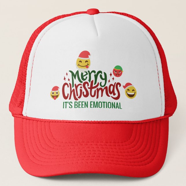 Casquette Joyeux Noël C'est ÉMOTIONNEL Drôle EMOJI (Devant)