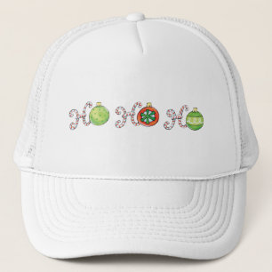 Casquette Joyeux Noël Ho Ho Ho, Décorations de Canne à Sucre