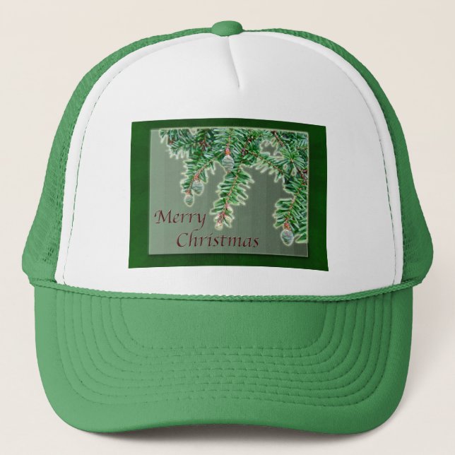 Casquette Joyeux Noël Minuscule cônes À feuillage persistant (Devant)