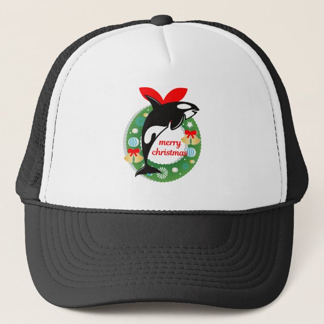 Casquette joyeux noel orque (Devant)