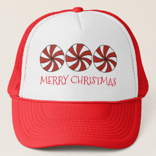 Casquette Joyeux Noël Rouge Blanc Peppermenthe