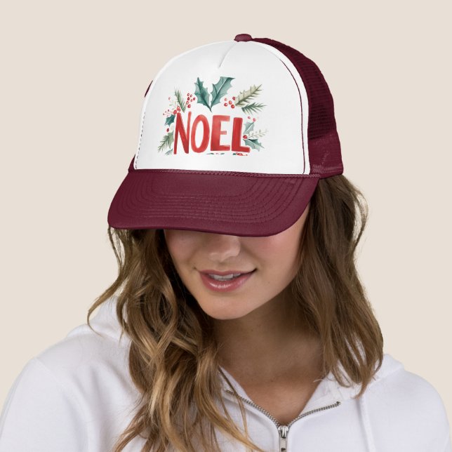 Casquette Joyeux Noël Vacances Holly Gui (En situation)