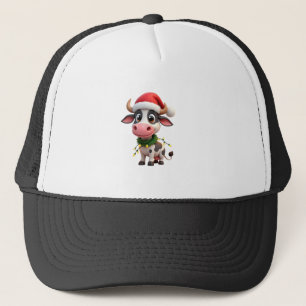 Casquette Joyeux Noël Vache Père Noël Lumières de Noël Vache