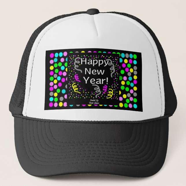 Casquette Joyeux Nouvel An Salutations Trucker Hat (Devant)