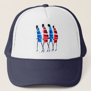 Casquette Joyeux peuple Massaï Guerriers Marcher Art Imprime