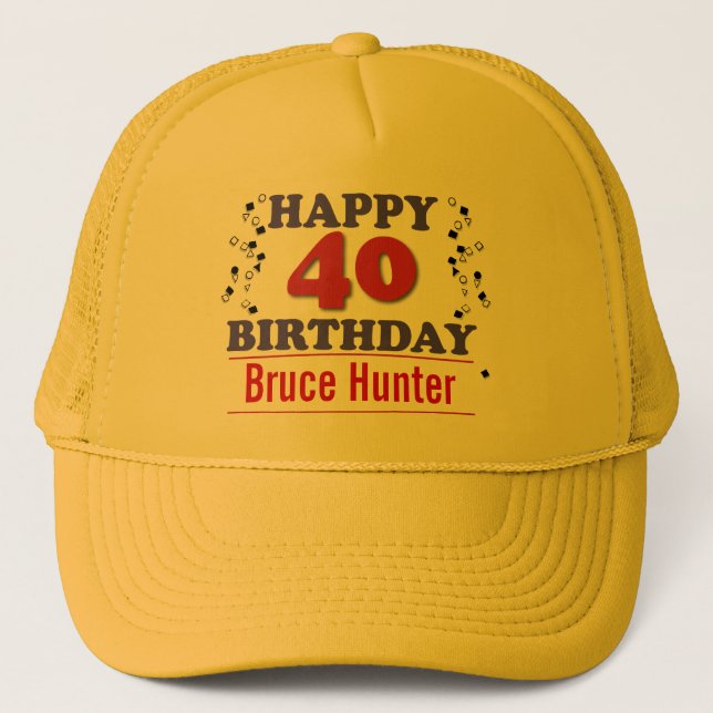Casquette Joyeux quarantième anniversaire (Devant)