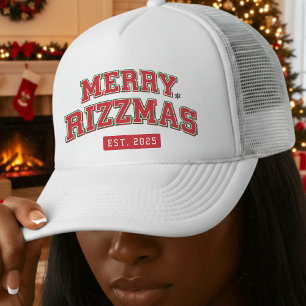 Casquette Joyeux Rizzmas Athlétique Sports Drôle de Noël Rou