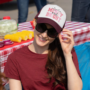 Casquette Joyeux Rose Et Bright Typographie Super Noël