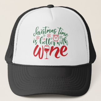 Casquette Joyeux temps de Noël mieux avec le vin