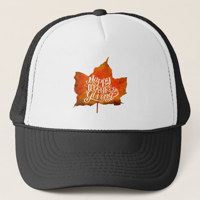 Casquette Joyeux Thanksgiving FEUILLES D'AUTOMNE FEUILLE D'A (Devant)