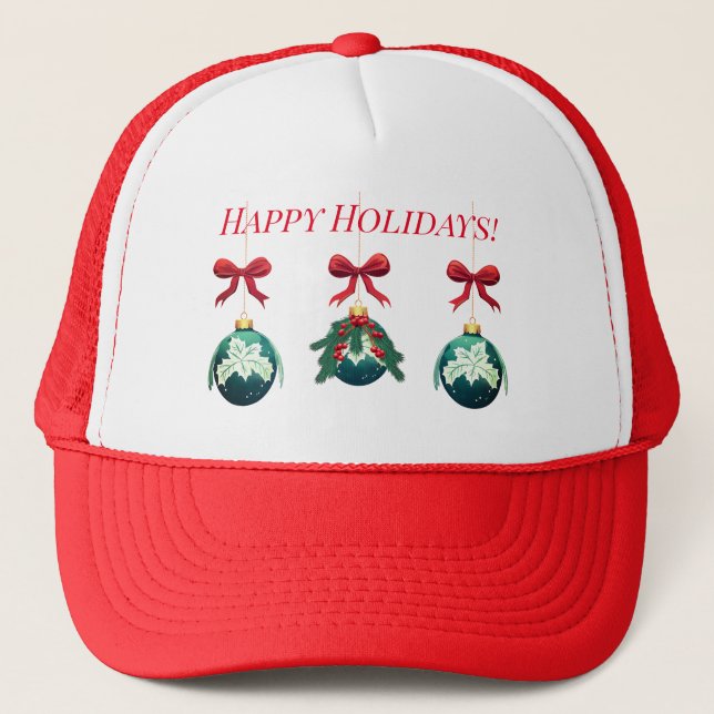 Casquette Joyeux Trio de l'ornement des fêtes (Devant)