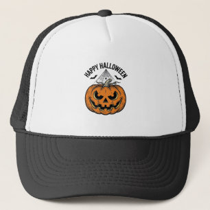 Casquette Joyeux visage de citrouille d'Halloween Création v