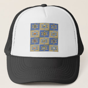 Casquette Judaica 12 Tribes of Israel Blue Gold