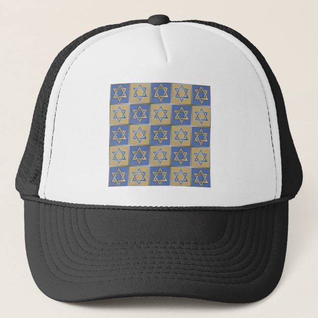 Casquette Judaica Star de David Metal Gold Blue (Devant)