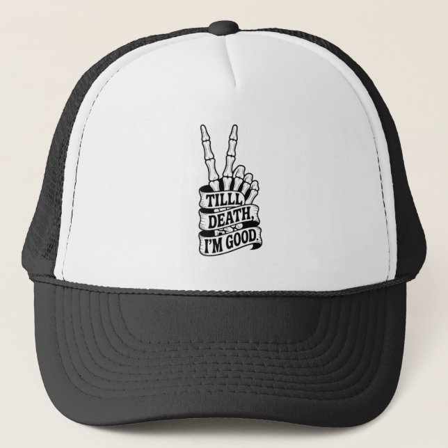 Casquette Jusqu'à la mort Paix Main Squelette  (Devant)