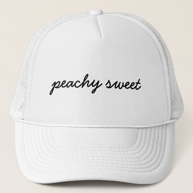 Casquette Just Peachy | Design de citation amusant minimalis (Devant)