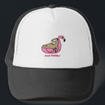 Casquette JUSTE CHILLIN' - Flamant rose rose et paresseux<br><div class="desc">JUST CHILLIN' - Lazy Sloth & Pink Flamant rose - Sloth est un lieu de détente et de détente avec un verre,  idéal pour les vêtements d'été</div>
