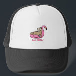 Casquette JUSTE CHILLIN' - Flamant rose rose et paresseux<br><div class="desc">JUST CHILLIN' - Lazy Sloth & Pink Flamant rose - Sloth est un lieu de détente et de détente avec un verre,  idéal pour les vêtements d'été</div>