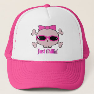Casquette Juste crâne rose de bande dessinée de Chillin av