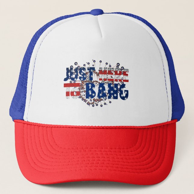 Casquette juste ici pour bang american flag feux d'artifice  (Devant)