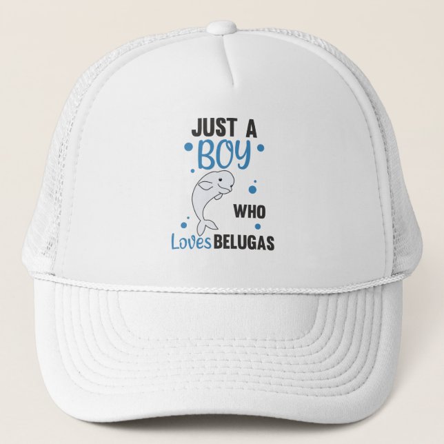 Casquette Juste un garçon qui aime Belugas Sweet Beluga Whal (Devant)