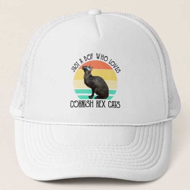 Casquette Juste un garçon qui aime les chats Cornish Rex (Devant)