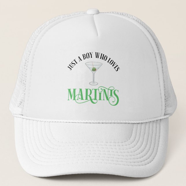 Casquette Juste un garçon qui aime les martinis (Devant)