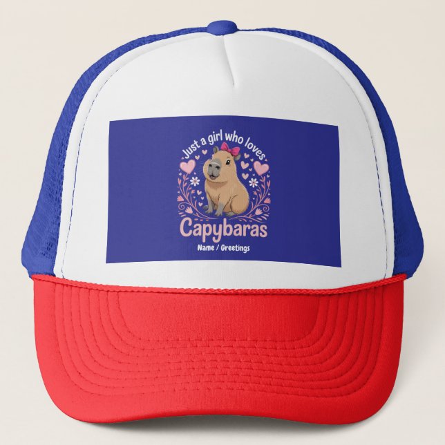 Casquette Juste une fille qui aime Capybaras drôle mignon ca (Devant)