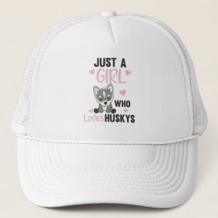 Casquette Juste une fille qui aime Husky's Kawaii Chien Husk