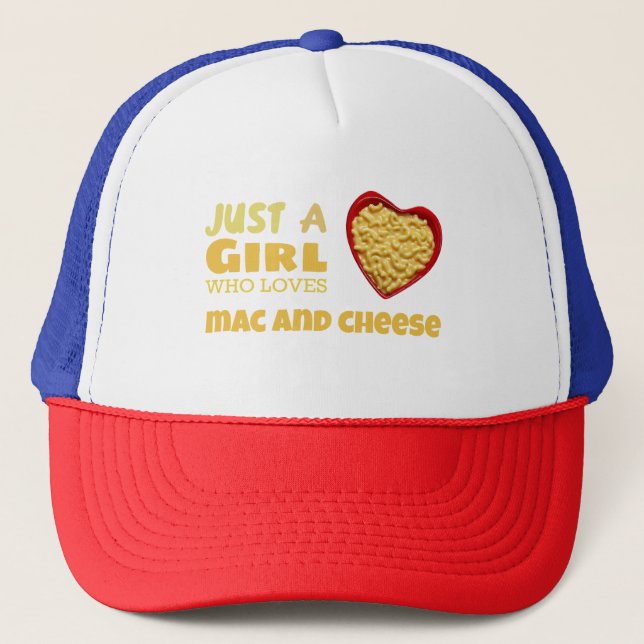 Casquette Juste une fille qui aime le mac et le fromage (Devant)