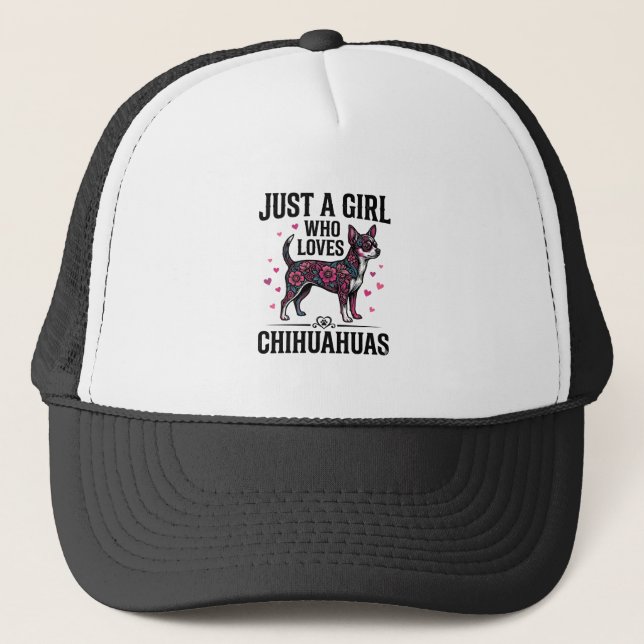 Casquette Juste une fille qui aime les Chihuahuas Design de  (Devant)