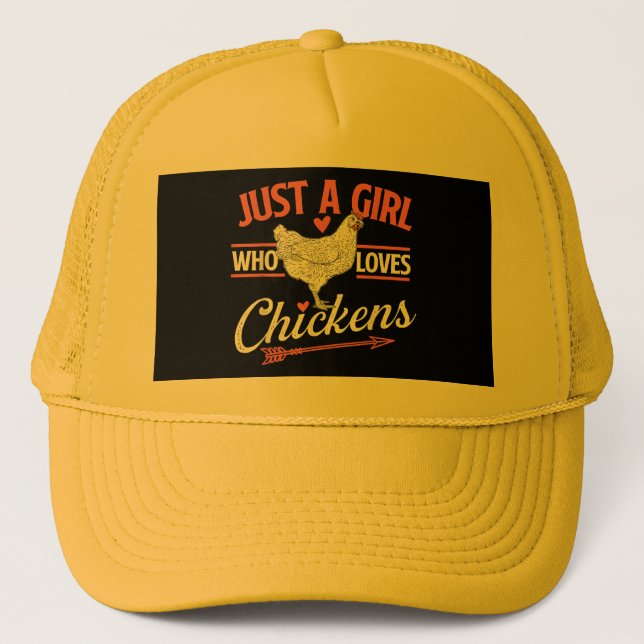 Casquette Juste Une Fille Qui Aime Les Poulets - Pou Louveur (Devant)
