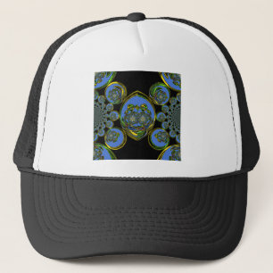 Casquette Kaleidoscope bleu et jaune Imprimer