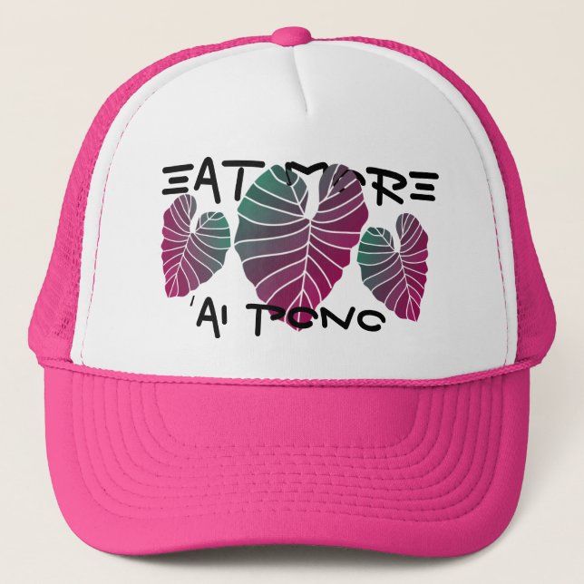 Casquette KALO KRUAI PONO EAT MORE in PINK Trucker Hat (Devant)