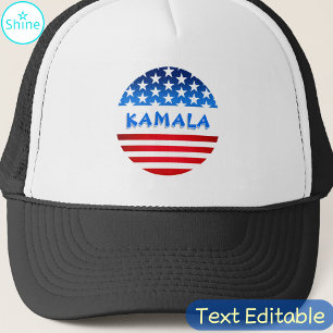 Casquette Kamala Harris pour le président USA Drapeau texte