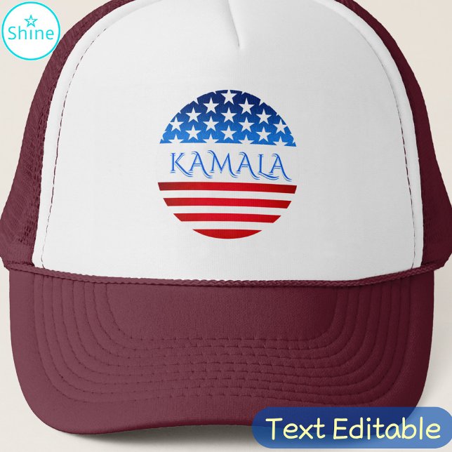 Casquette Kamala Harris USA Flag Democrats Texte personnalis (Créateur téléchargé)