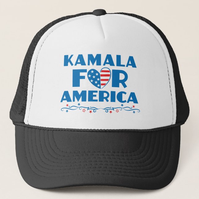 Casquette Kamala pour l'Amérique 2024 Président Coeur patrio (Devant)