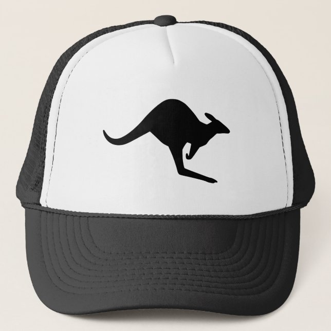Casquette Kangourou de prudence noir et blanc (Devant)