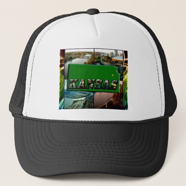 Casquette Kansas Map et photos (Devant)