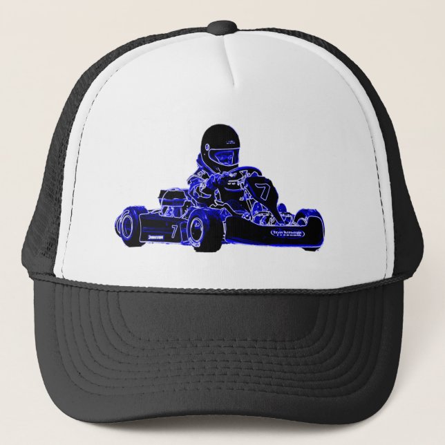 Casquette Kart emballant le bleu et le blanc (Devant)