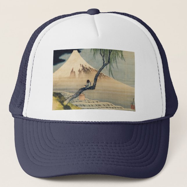 Casquette Katsushika Hokusai - Garçon regardant le Mont Fuji (Devant)